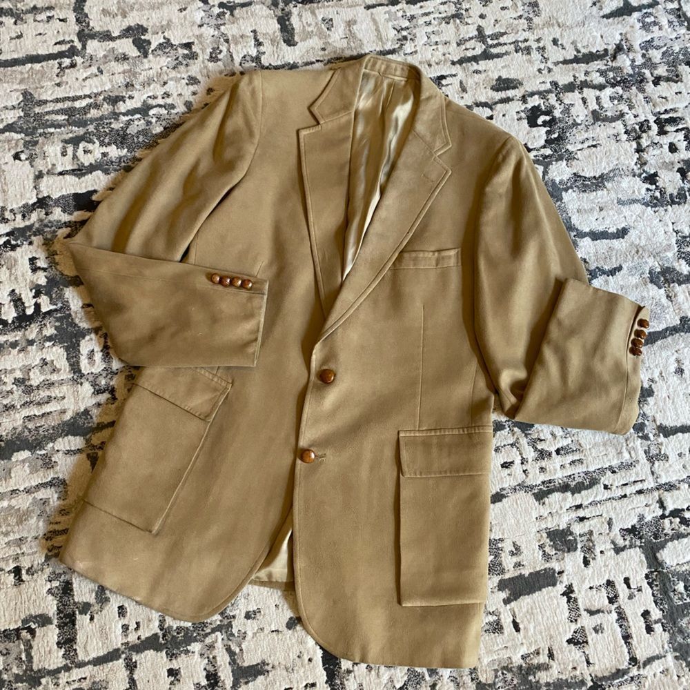 Vtg Chaps Ralph Lauren Suede Blazer Mens Big&Tall Large